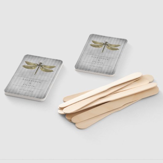 Goud Jeweled Dragonfly bruiloft gunst Handwaaier (Niet-gemonteerd)