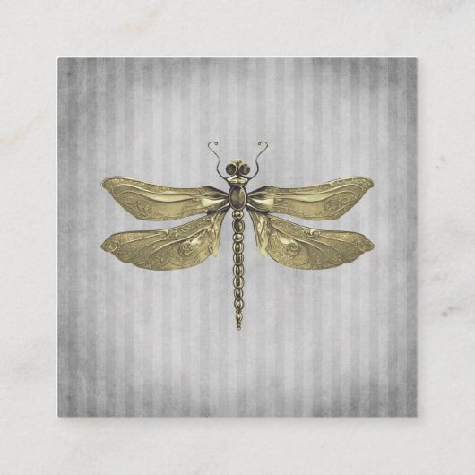 Goud Jeweled Dragonfly Bruiloft Informatiekaartje (Achterkant)