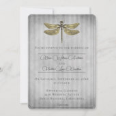 Goud Jeweled Dragonfly Bruiloft Kaart (Voorkant)