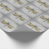 Goud Jeweled Dragonfly Cadeaupapier (Hoek)
