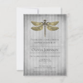 Goud Jeweled Dragonfly Vrijgezellenfeest Kaart (Voorkant)