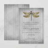 Goud Jeweled Dragonfly Vrijgezellenfeest Kaart (Voorkant / Achterkant)