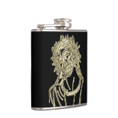 Goud Jezus kijkt op naar god en glimpte helder Heupfles (Rechts)