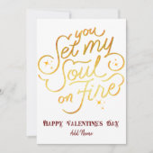 Goud, jij zet mijn ziel in vuur en vlam Valentijns Feestdagenkaart (Voorkant)