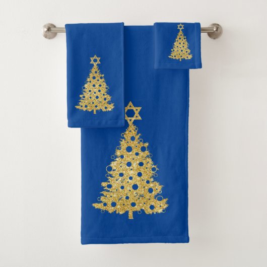 Goud joods kerstkeukenpakket bad handdoek (Insitu)