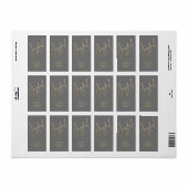 Goud JOYFUL op Grijs Kerstmis Terugkeeradres Etiket (Full Sheet)