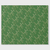 Goud JOYFUL op groen Cadeaupapier (Vlak)