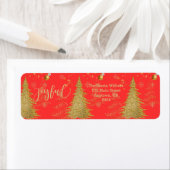 Goud JOYFUL op Rode Kerst Etiket (Insitu)
