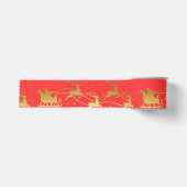Goud JOYFUL op Rode Kerst Grosgrain Lint (Voorkant)