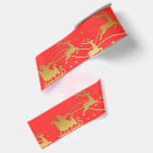 Goud JOYFUL op Rode Kerst Grosgrain Lint (Achterkant)