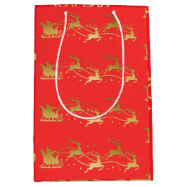 Goud JOYFUL op Rode Kerst Medium Cadeauzakje
