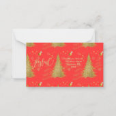 Goud JOYFUL op Rode Kerst Notitiekaartje (Voorkant)
