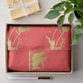 Goud JOYFUL op Rode Kerst Tissuepapier (Geschenk)