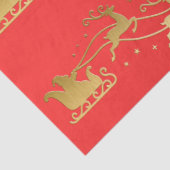 Goud JOYFUL op Rode Kerst Tissuepapier (Detail)