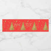 Goud JOYFUL op Rode Kerst Waterfles Etiket (Enkel label)