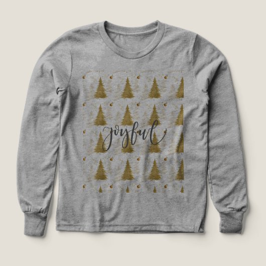 Goud JOYFUL op Rode Kerstfeestviering (Voorkant)
