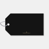 Goud JOYFUL op Zwarte Kerstmis Cadeaulabel (Achterkant Horizontaal)