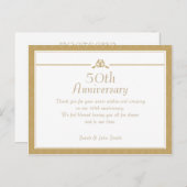 Goud Jubileum Dank u Briefkaart (Voorkant / Achterkant)