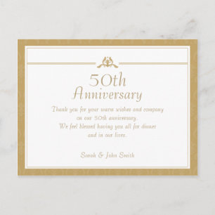 Goud Jubileum Dank u Briefkaart