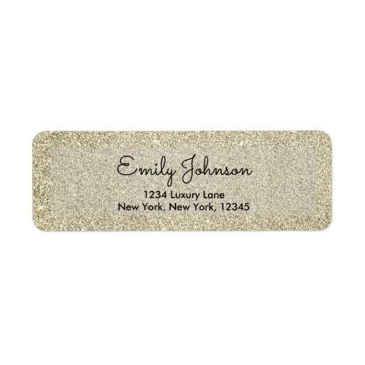 Goud Jubileum Faux Glitter Sparkle Etiket (Voorkant)