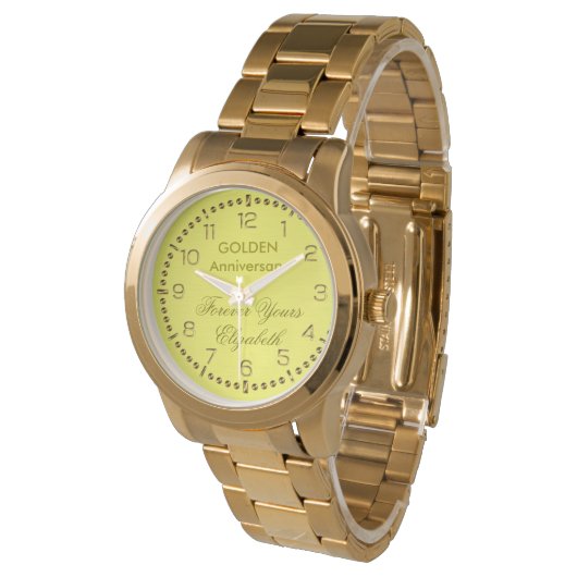 Goud Jubileum Monogram Horloge (Gekanteld)