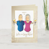 Goud Jubileum paar Cartoon gefeliciteerd Kaart (Voorkant)