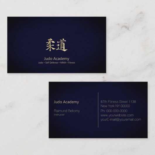 Goud Judo Kanji Visitekaartje (Voorkant / Achterkant)