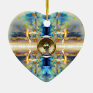 Goud kalidoscoop muziekluidspreker keramisch ornament