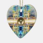 Goud kalidoscoop muziekluidspreker keramisch ornament (Links)
