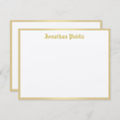 Goud Kalligrafed Script Sjabloon Classic Look Top (Voorkant / Achterkant)