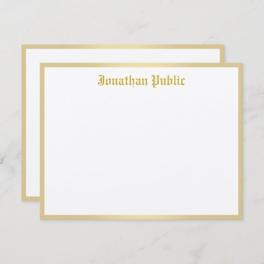 Goud Kalligrafed Script Sjabloon Classic Look Top (Voorkant / Achterkant)