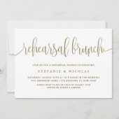 Goud  Kalligrafie Repetitie Brunch Kaart (Voorkant)