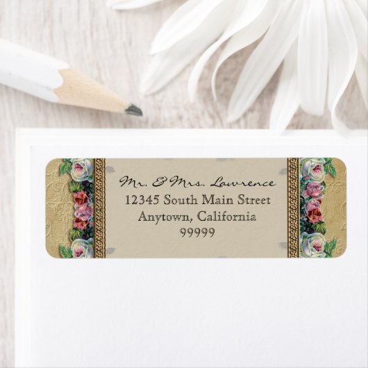 Goud & Kant Classic Formele Elegante Huwelijksadre Etiket (Insitu)