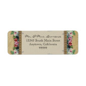 Goud & Kant Classic Formele Elegante Huwelijksadre Etiket (Voorkant)