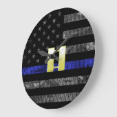 (Goud) Kapitein Thin Blue Line Distress Vlag Grote Klok (Hoek)