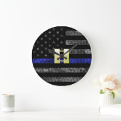 (Goud) Kapitein Thin Blue Line Distress Vlag Grote Klok (Huis)