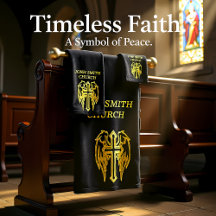 Goud katholiek kruis met vleugels