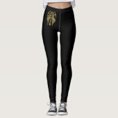 Goud katholiek kruis met vleugels leggings (Voorkant)