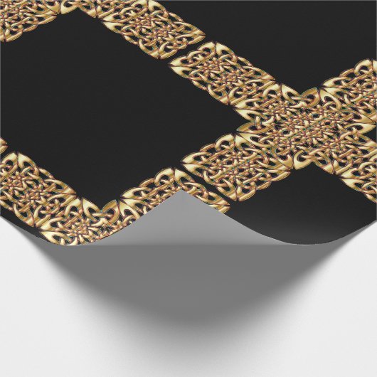 Goud Keltisch Cross Wrapping Papier (Hoek)