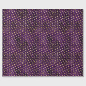 Goud-Keltische maan en sterretjes donker Paars Cadeaupapier (Vlak)