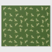 Goud kerstblad cadeaupapier (Vlak)