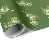 Goud kerstblad cadeaupapier (Rol Hoek)