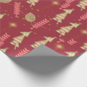 Goud kerstbomen met inpakpapier Bourgogne (Hoek)