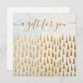 Goud kerstbomen Vakantie-cadeaubon (Voorkant / Achterkant)