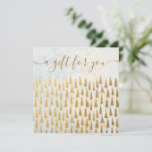 Goud kerstbomen Vakantie-cadeaubon (Staand voorkant)