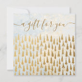 Goud kerstbomen Vakantie-cadeaubon (Voorkant)