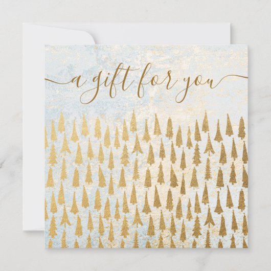Goud kerstbomen Vakantie-cadeaubon (Voorkant)