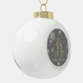 Goud kerstboom en snowflakes omwoeld Ornament (Links)