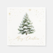 Goud & Kerstboom Kerstmis Servet (Voorkant)