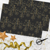 Goud kerstboomblauw en Snowflake Pattern Tissuepapier